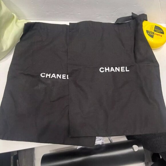 $1575 Chanel 21A Black Leather Velvet Toe Cap Logo Gold Strap Ankle Boot 10.5/41 - Picture 14 of 15